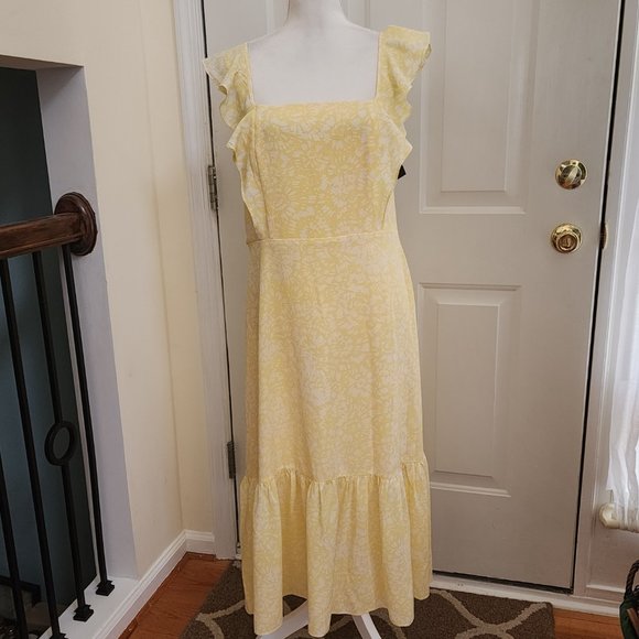 NWT BCBG Paris Women's Ruffle Midi Dress Size M (8-10) - Picture 2 of 9